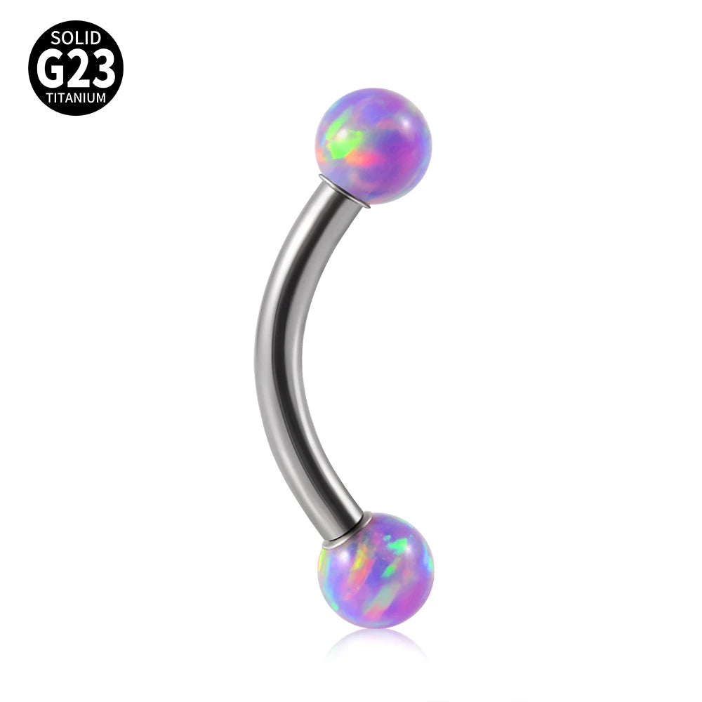 1PC G23 Titanium Opal Eyebrow Studs Piercing