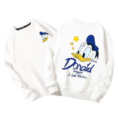 Disneyland Top Cartoon Donald Duck Round Neck Sweatshirt Autumn and Winter New Couple Top Loose Coat