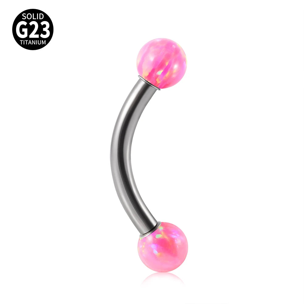 1PC G23 Titanium Opal Eyebrow Studs Piercing