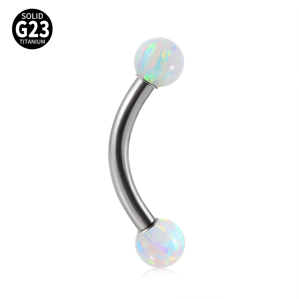 1PC G23 Titanium Opal Eyebrow Studs Piercing