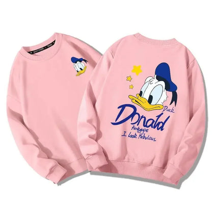 Disneyland Top Cartoon Donald Duck Round Neck Sweatshirt Autumn and Winter New Couple Top Loose Coat