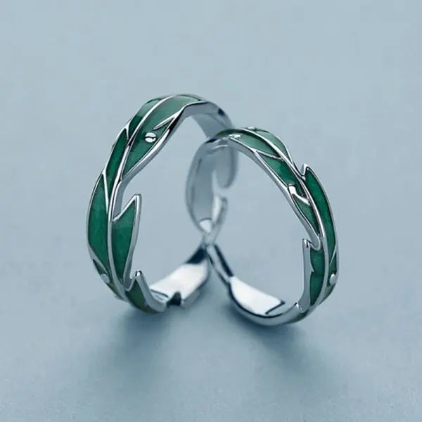 2Pcs/sets Love Heart Matching Couple Rings for Women Men