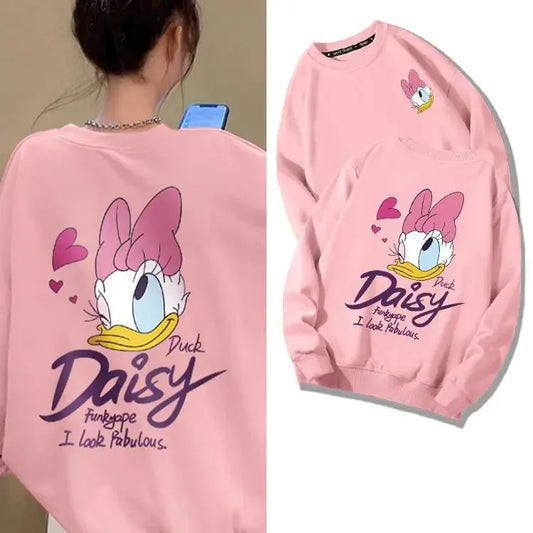 Disneyland Top Cartoon Donald Duck Round Neck Sweatshirt Autumn and Winter New Couple Top Loose Coat