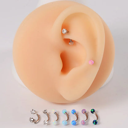 1PC G23 Titanium Opal Eyebrow Studs Piercing