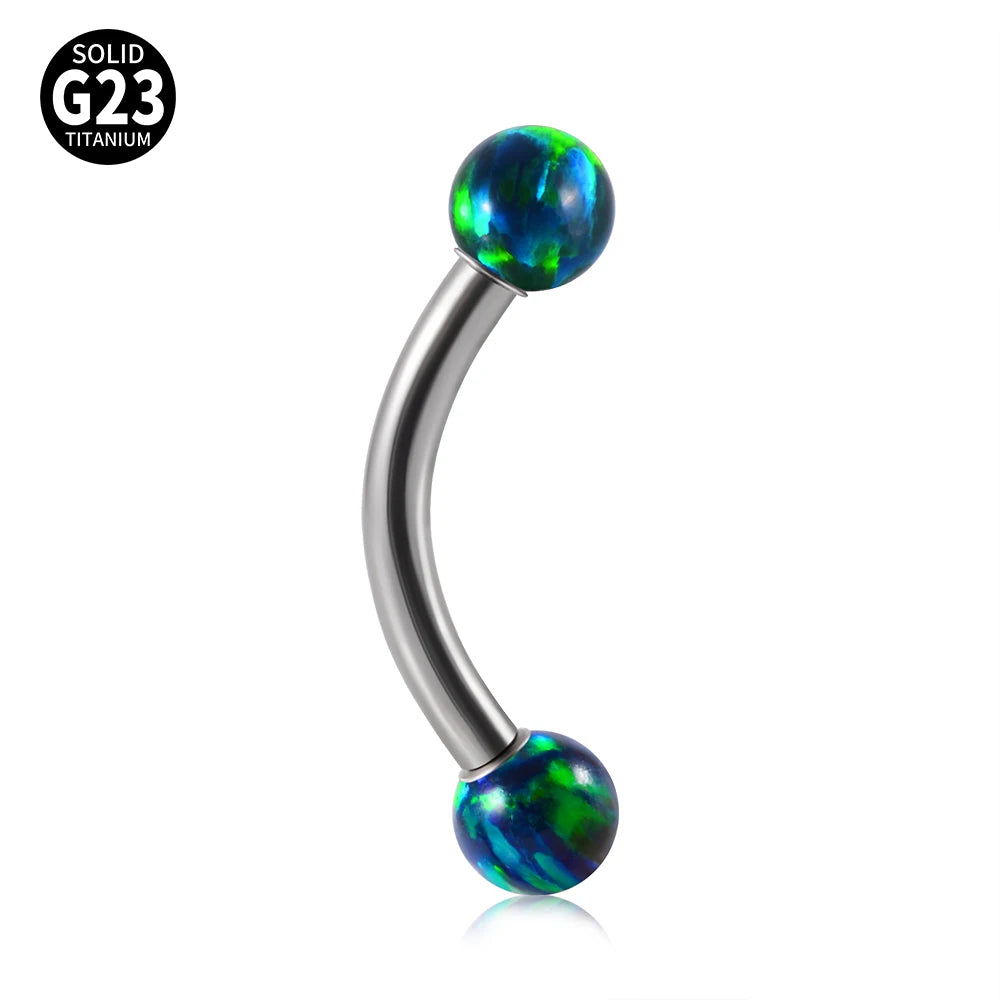 1PC G23 Titanium Opal Eyebrow Studs Piercing