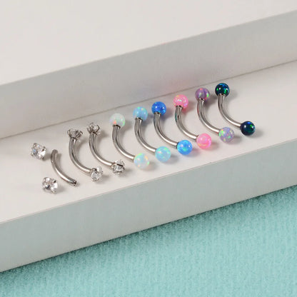 1PC G23 Titanium Opal Eyebrow Studs Piercing