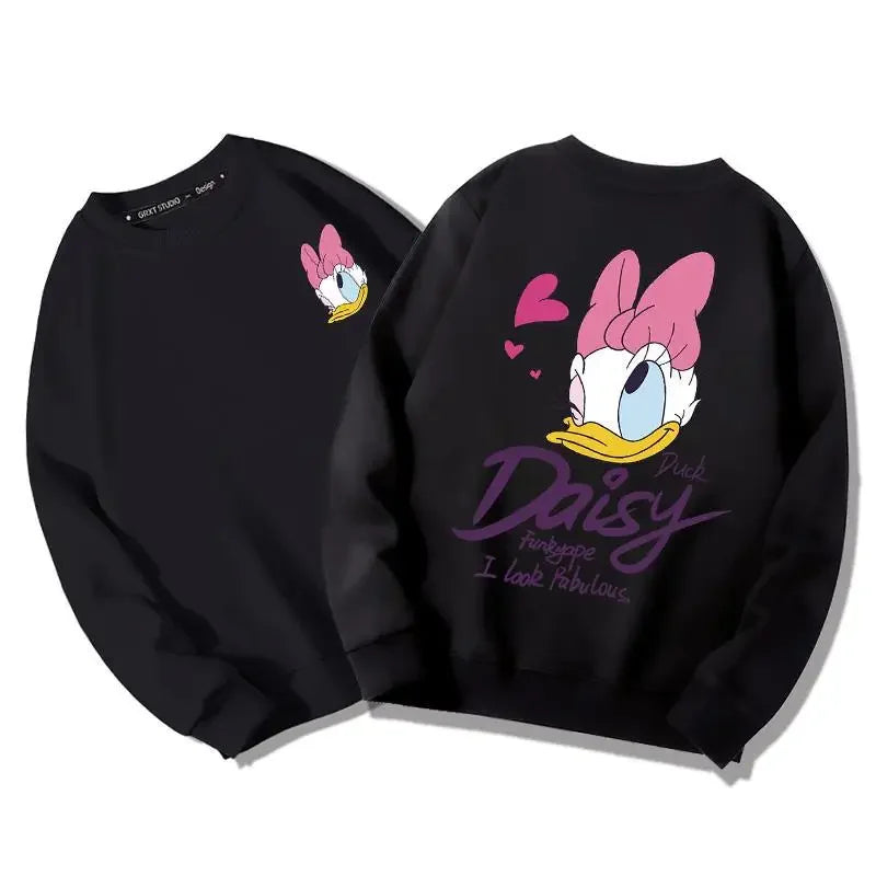 Disneyland Top Cartoon Donald Duck Round Neck Sweatshirt Autumn and Winter New Couple Top Loose Coat