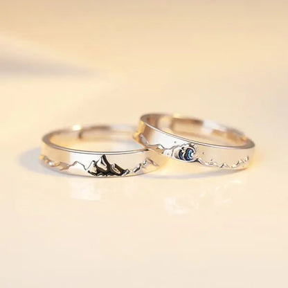 2Pcs/sets Love Heart Matching Couple Rings for Women Men